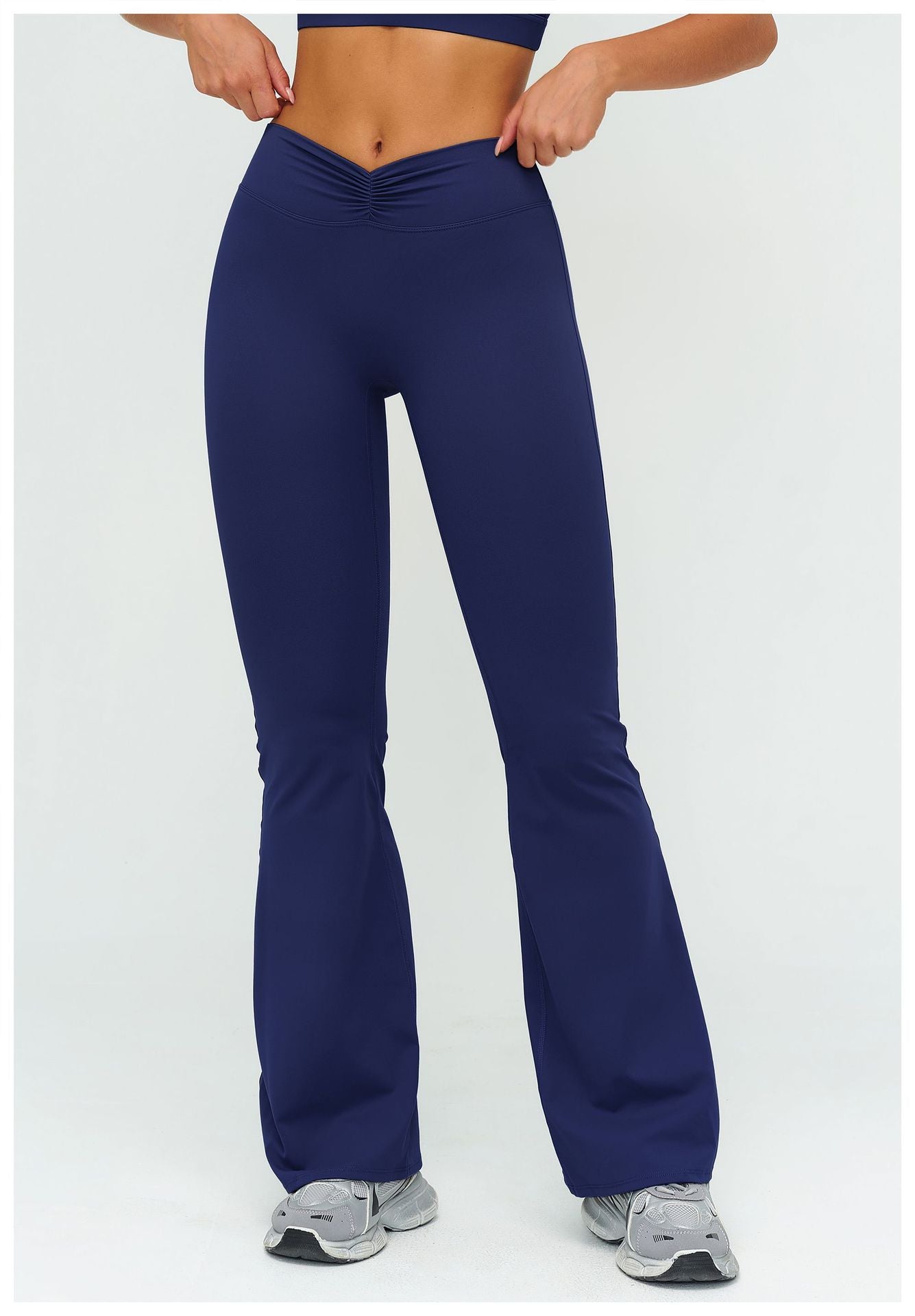High Waist Pleated Bell Bottom Pants Brushed Wide Leg Pants Outdoor Casual Running Sports Bell Bottom Pants
