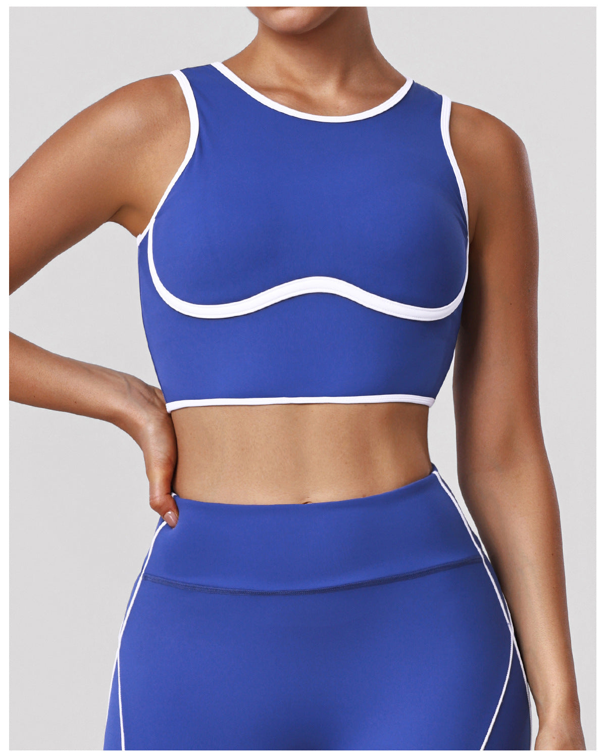 Sports Wireless Underwear Contrast Color Beauty Back Fitness Vest with Pad Shockproof Running Yoga Bra