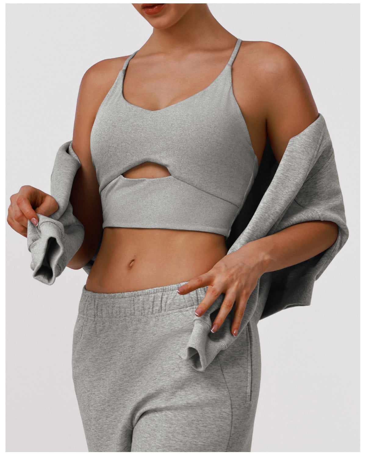 Workout Exercise Underwear Naked Women Sense Hollow Out Cutout out Spaghetti Strap Shockproof Push up Beauty Back Running Yoga Bra