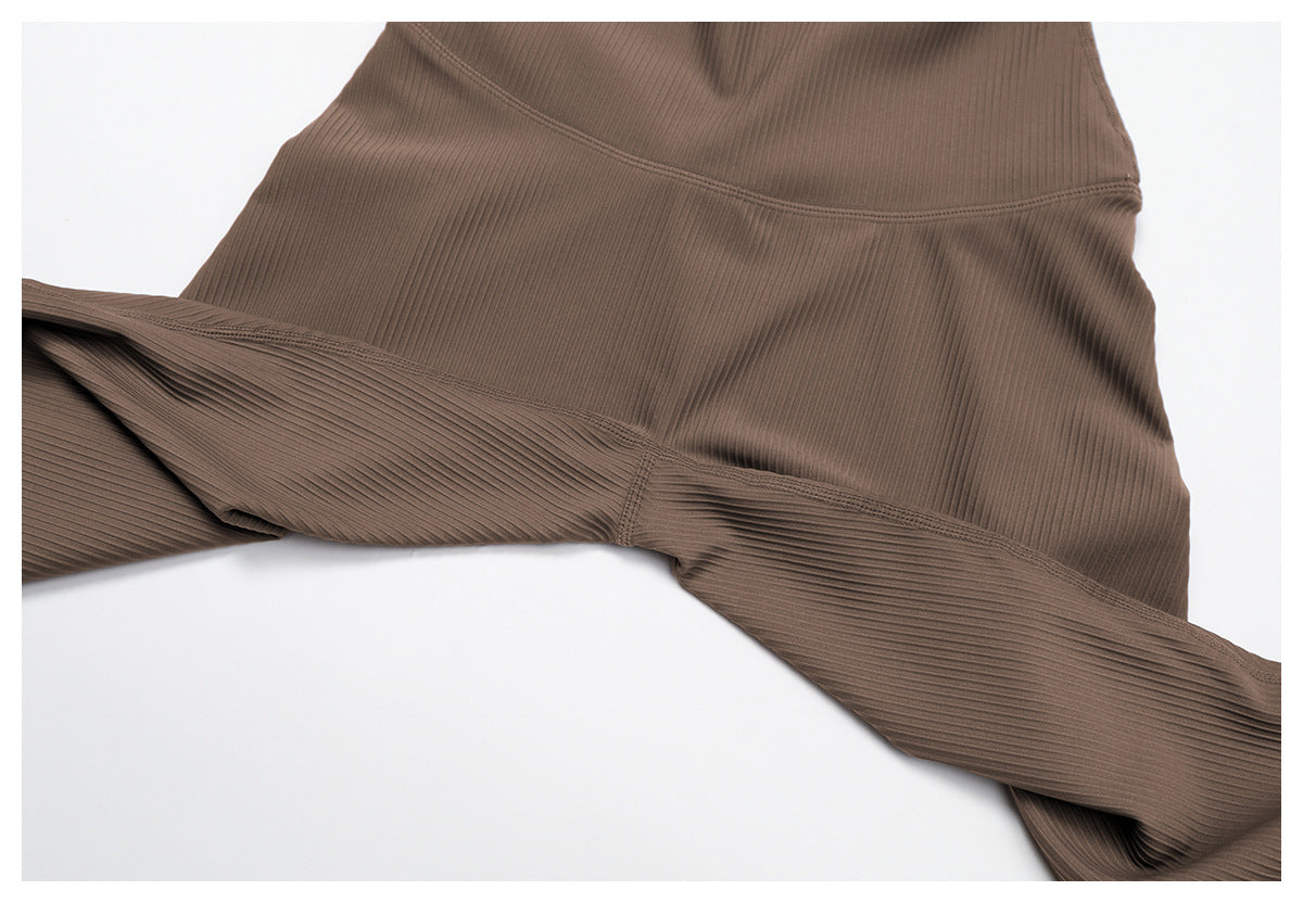 Thread Yoga Trousers High Waist Hip Lift Slim Skinny Pants Outdoor Sports Running Fitness Clothes