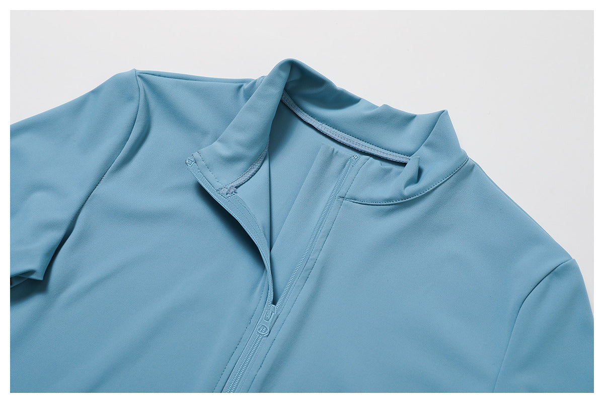 Sollinarry Winter Quick Drying Nude Feel Fitness Coat Women Zipper Running Sports Tight Long Sleeve Yoga Wear Coat