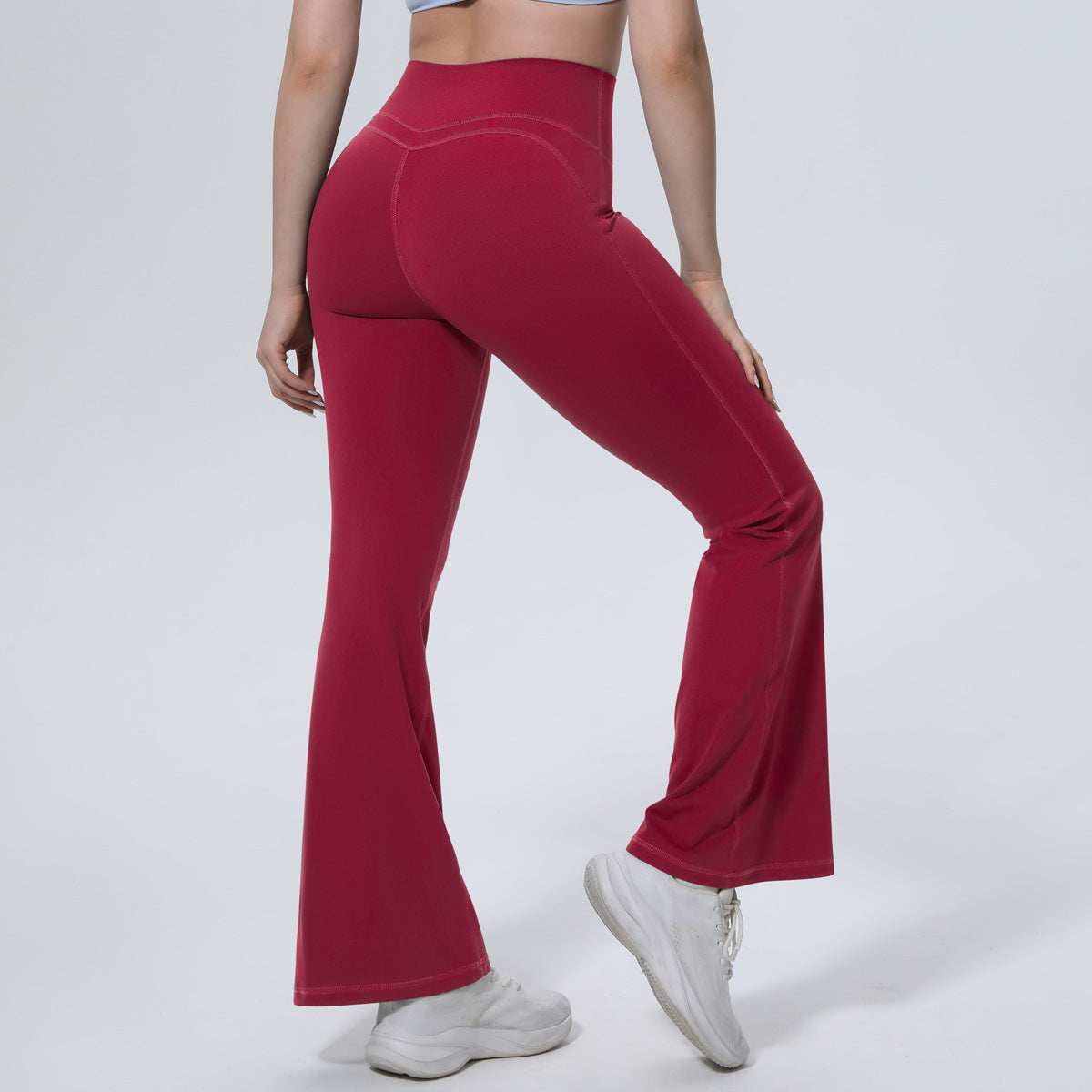 Classic Solid Color Skin-Friendly Bell Bottom Pants Yoga Pants Slim Fit Hip High Waist Elastic Training Wide Leg Pants Fitness Pants