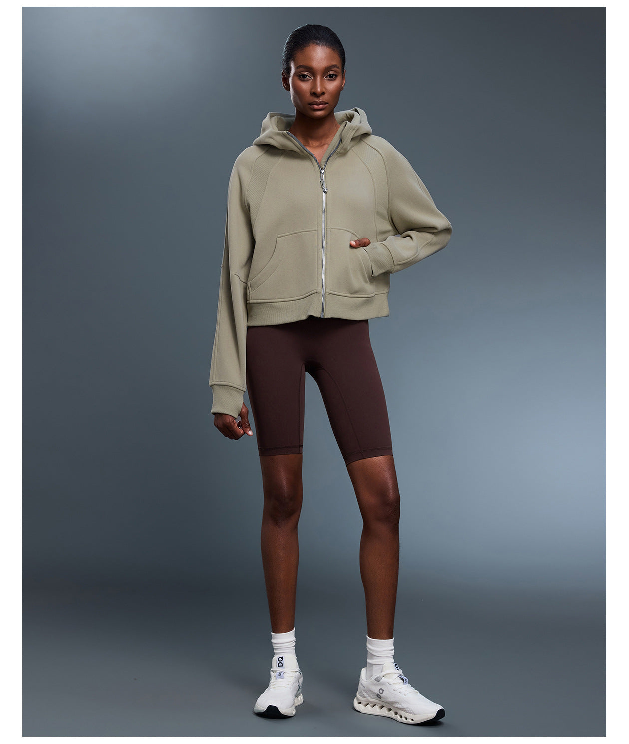 Autumn Winter Hooded Cardigan Sweater Women Fleece Lined Thermal Zipper Coat Youthful Looking Loose Casual Sports Top