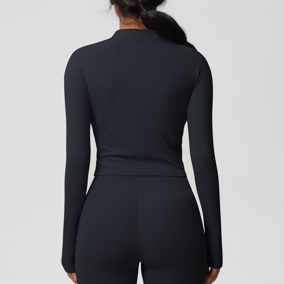 Nude Feel Sports Jacket Women Tight Training Workout Clothes Stand Collar Zipper Cardigan Nude Feel Yoga Clothes