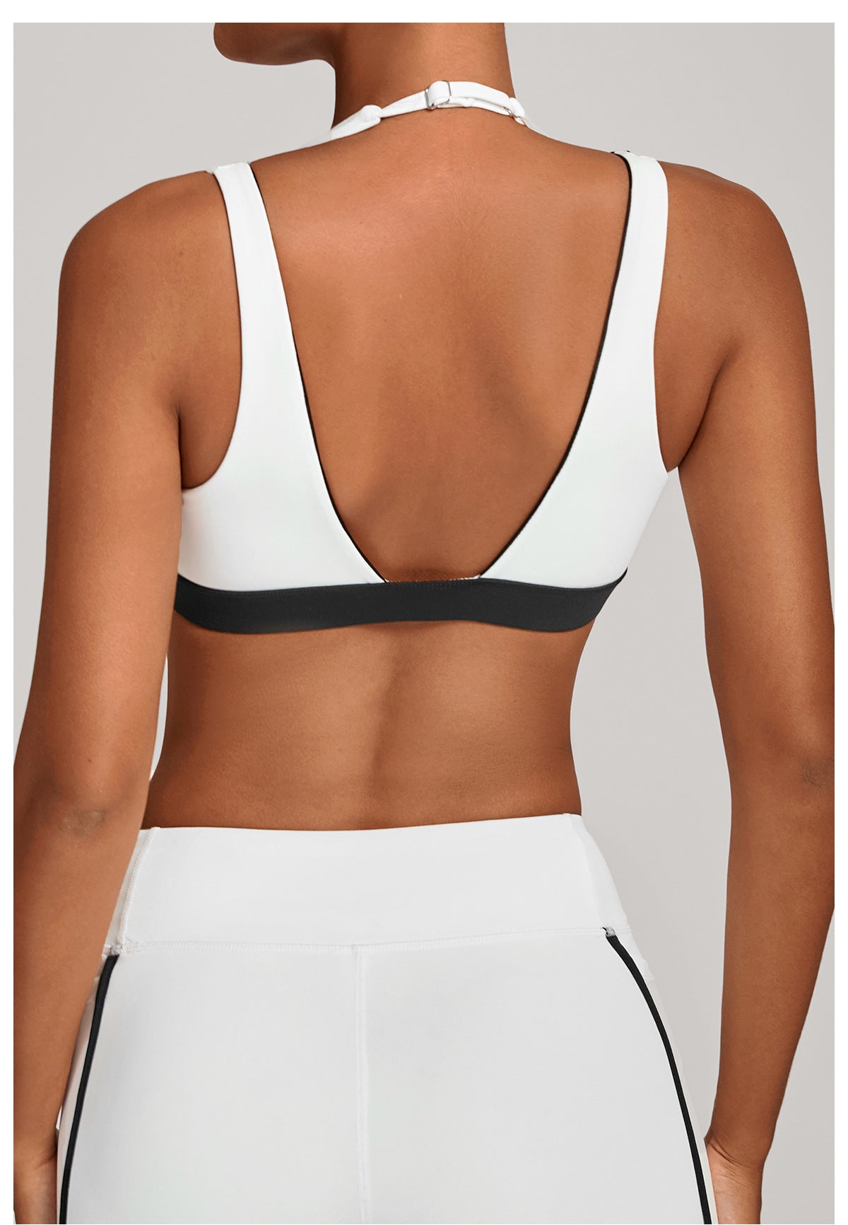 Color Contrast Patchwork Halter Yoga Bra Beauty Back Tight Sports Underwear Fitness Running Casual Yoga Clothes Women