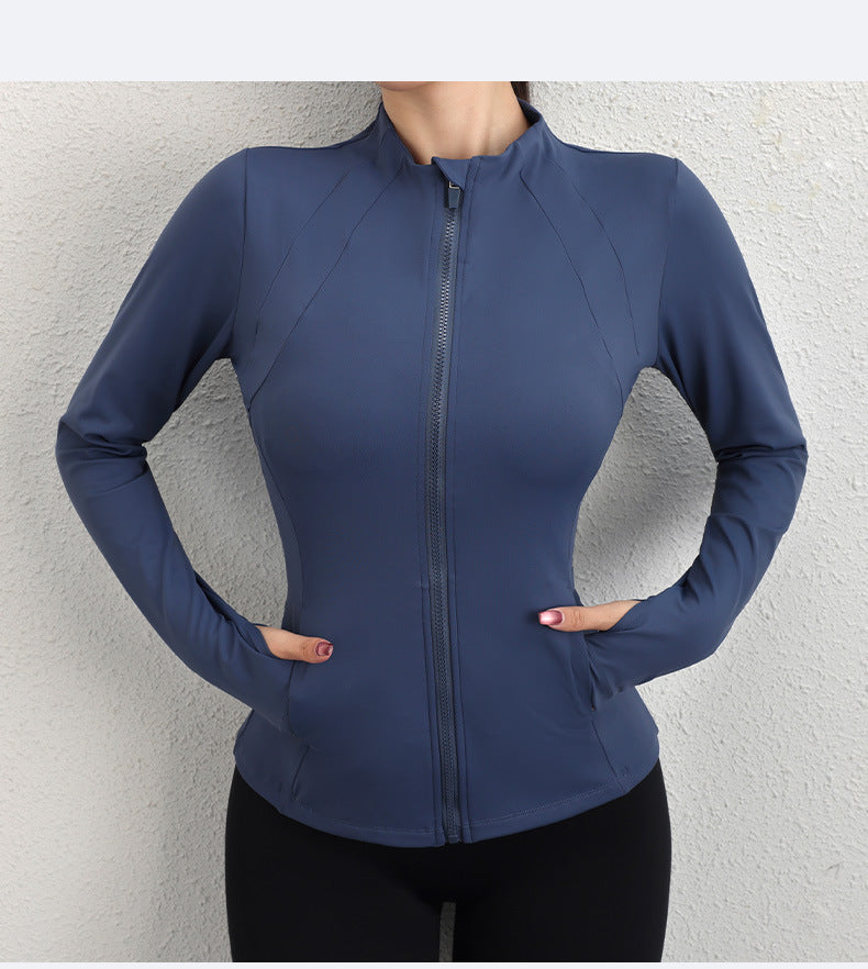 Autumn Yoga Clothes Women's Zipper Jacket Quick Drying Professional Running Thin Exercise Slim Fit Training Coat