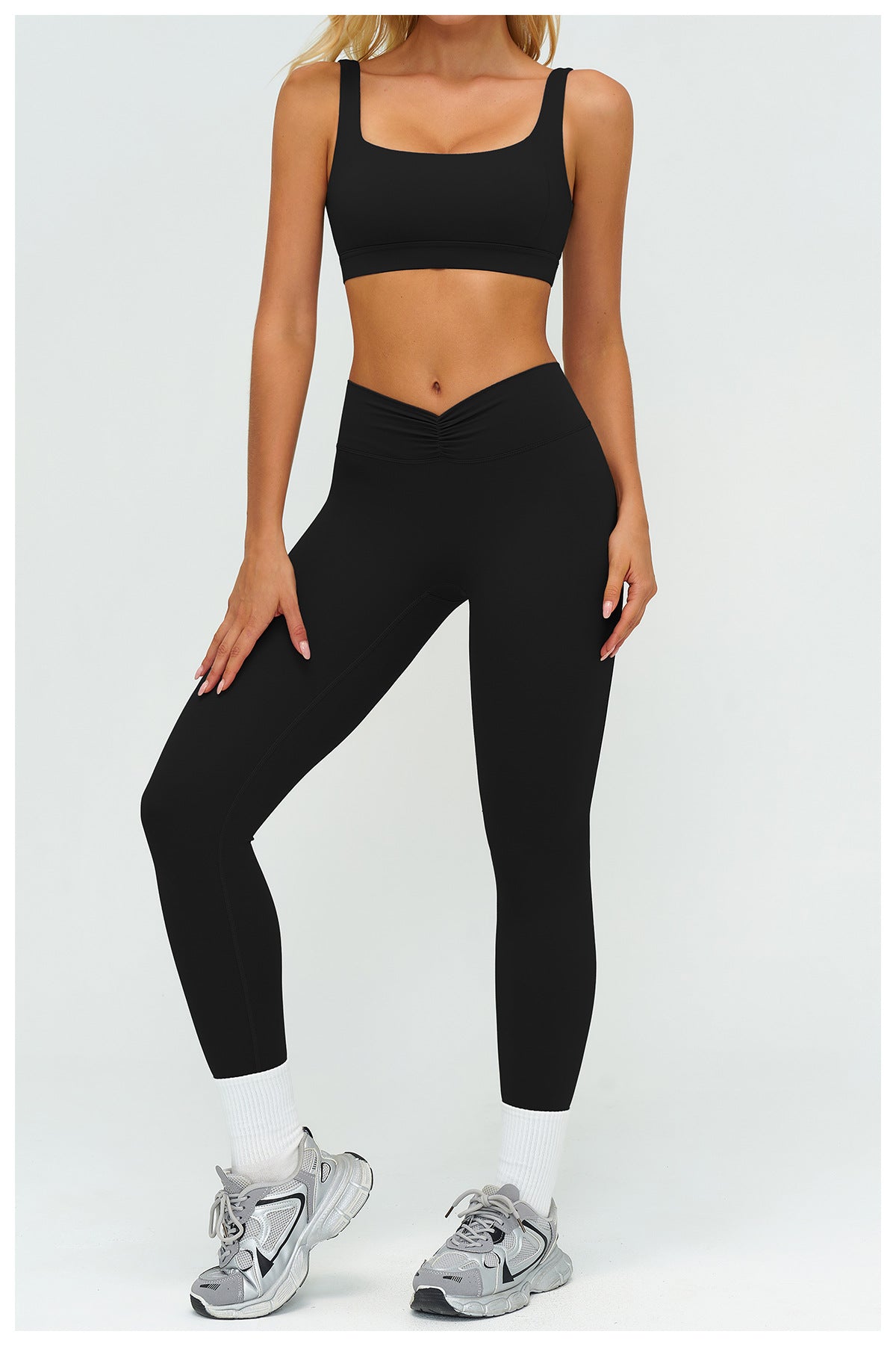 Brushed Yoga Bra Hollow Out Cutout Geometric Abstract Back High Grade Underwear Fitness Running Sports Bra Women