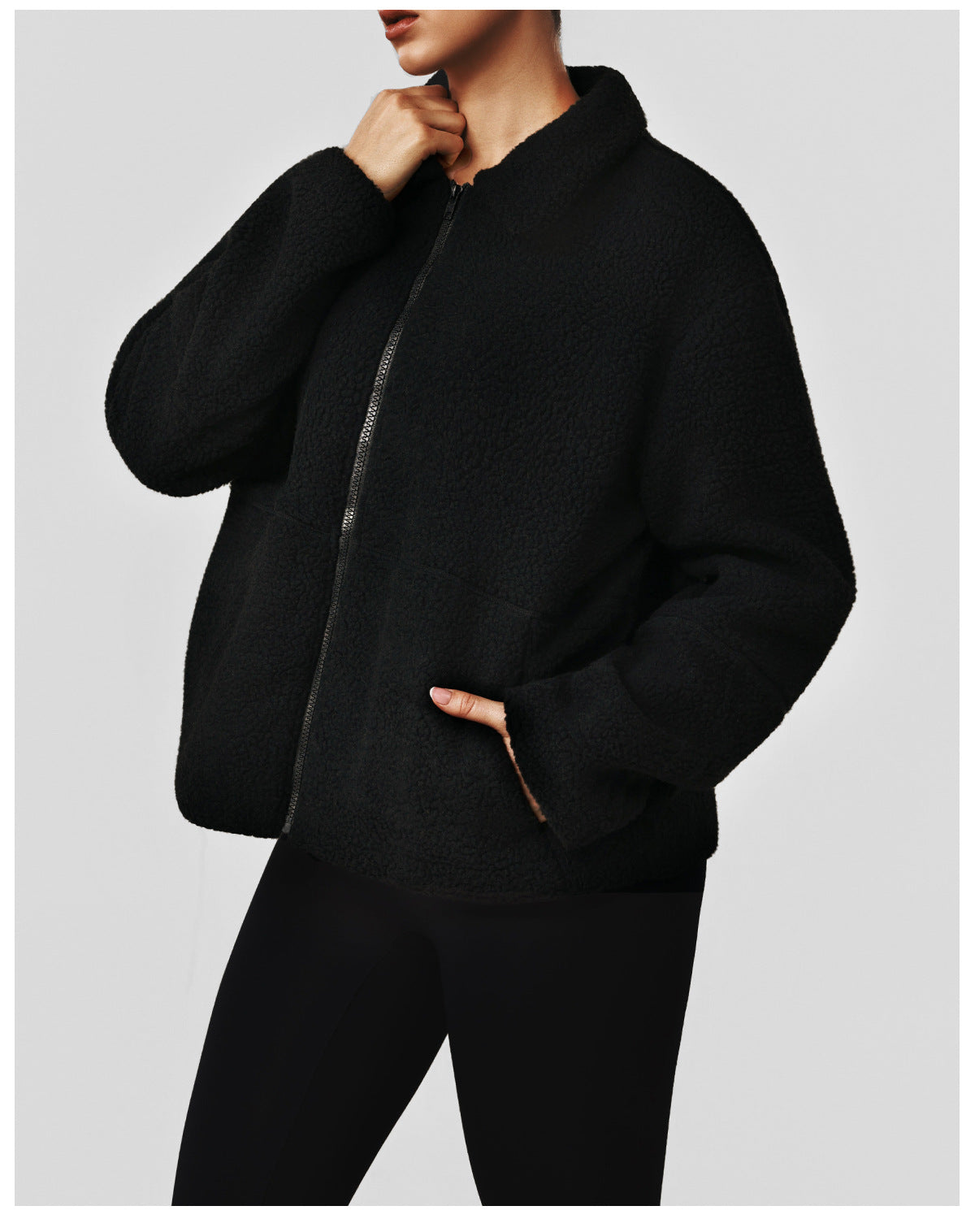 Autumn Winter Thickening Lamb Wool Casual Coat Women Warm Sports Turn-down Collar Coat Outdoor Running Cardigan Sweater