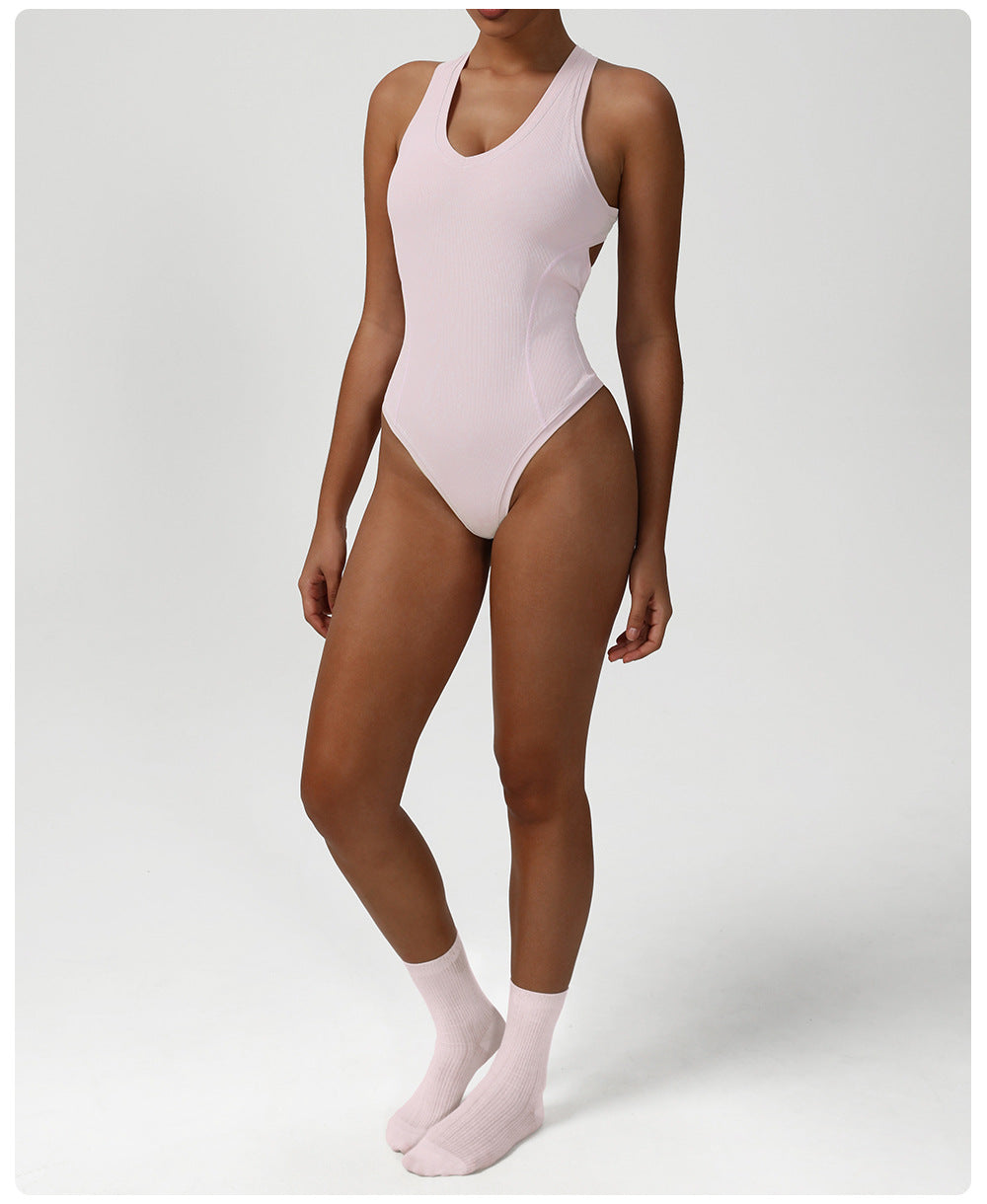 Loose Wide Leg Pants Yoga Set One Piece Women Dance Training Sports Bottoming Skinny Jumpsuit