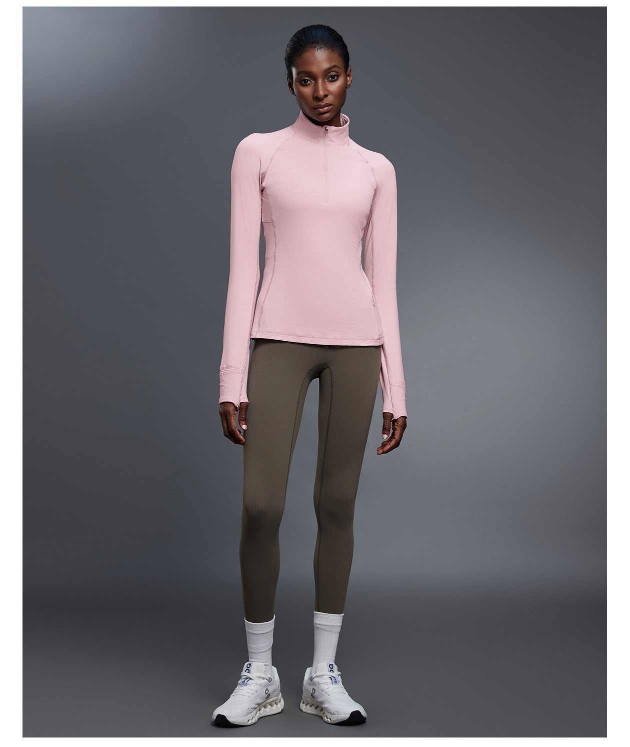 Autumn Half Long Sleeve Zipper Yoga Clothes Stand up Collar Slim Fit Slimming Workout Top Running Sports T shirts
