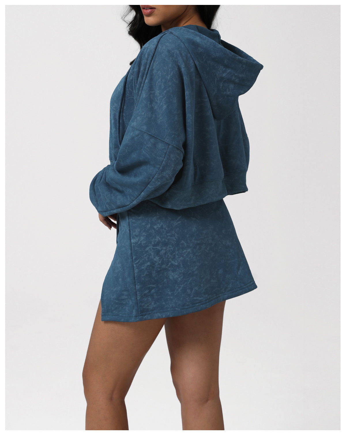Fried Color Printing Sports Tennis Skirt Set Hooded Long Sleeve Sweater Anti Emptied Pantskirt Yoga Fitness Two Piece Sets