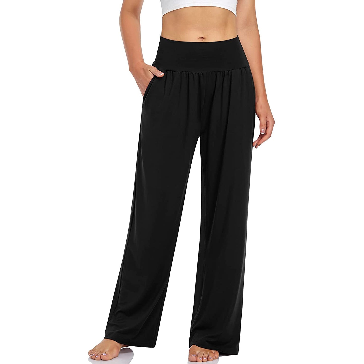 Sports Loose Straight Solid Color Yoga Multi Color Running Casual Slimming Sports Wide Leg Pants