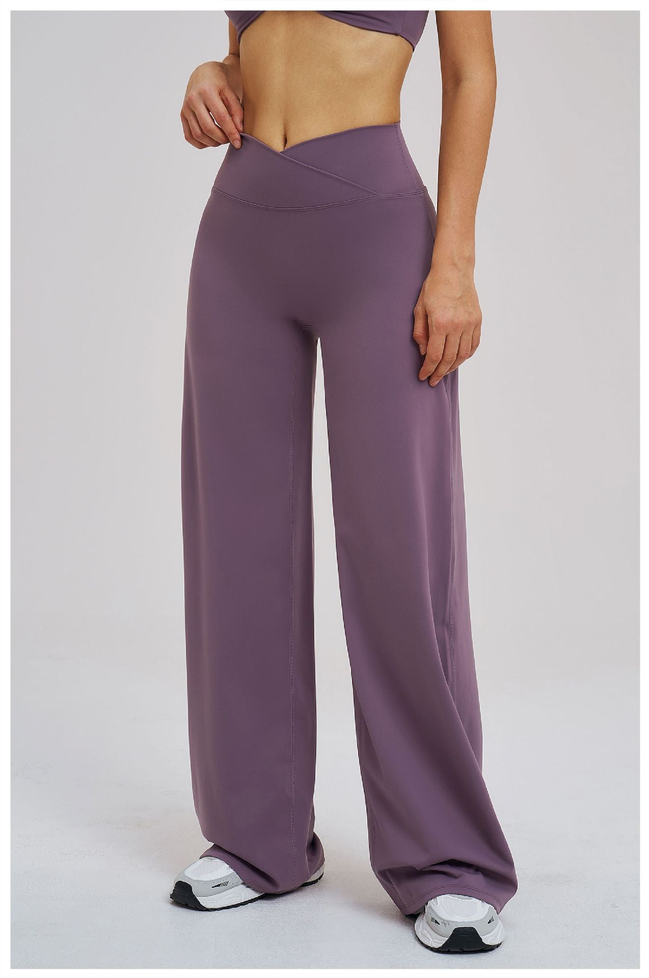 Brushed Casual Wide Leg Pants Cross Waist Brushed Loose Pants Outdoor Running Sports Wide Leg Pants