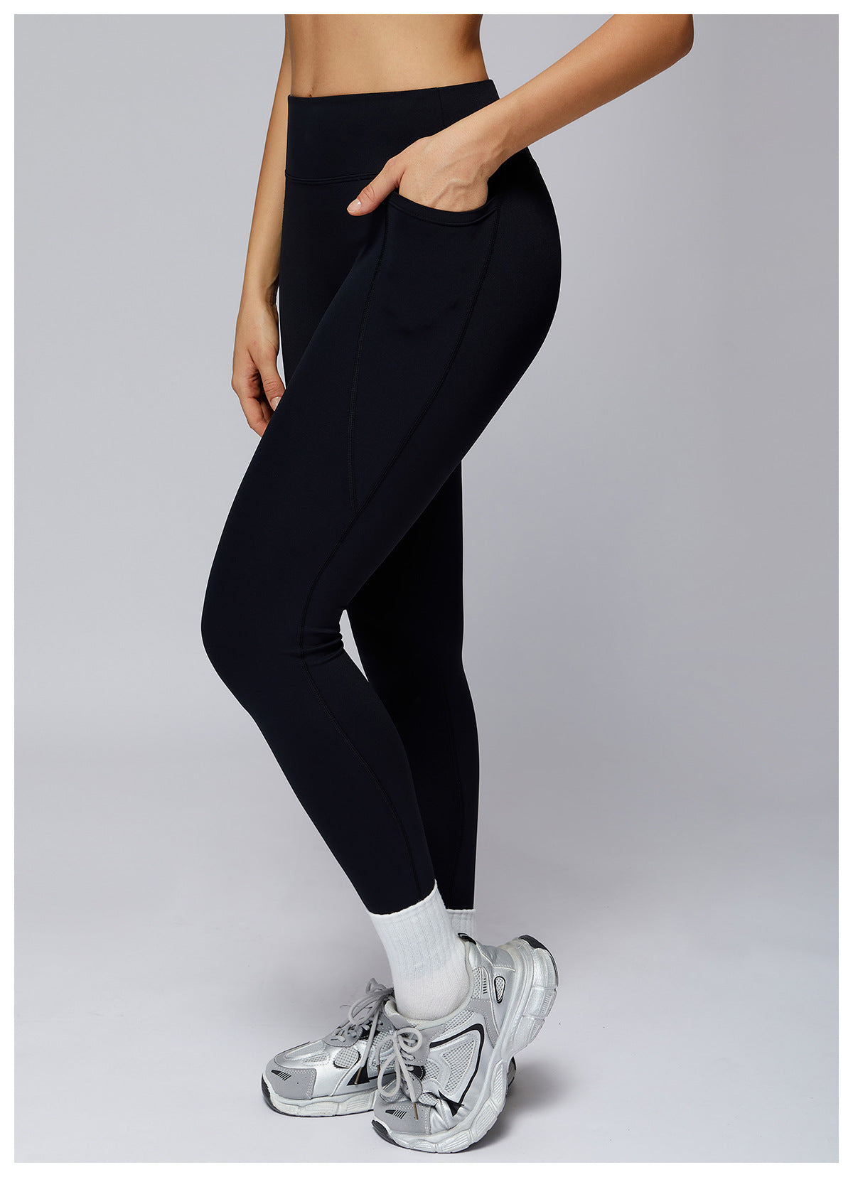 Nude Feel Trousers High Waist Belly Contracting Close Fitting Yoga Pants Outdoor Running Exercise Workout Pants Women