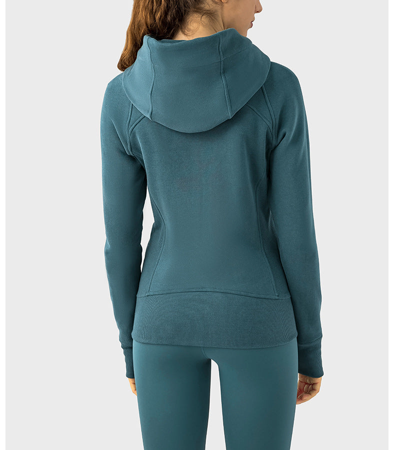 Sca Thickened Warm Hooded Sports Jacket Women Outdoor Casual Outdoor Yoga Training Fitness Jacket