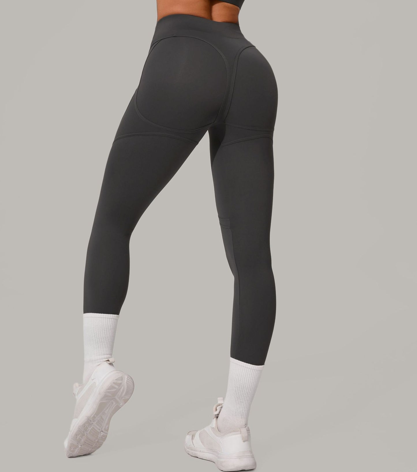 Autumn Sand High Waist Hip Lift Brushed Yoga Pants Running Quick Drying Fitness Pants Waist Slimming Hip Tight Sports Pants