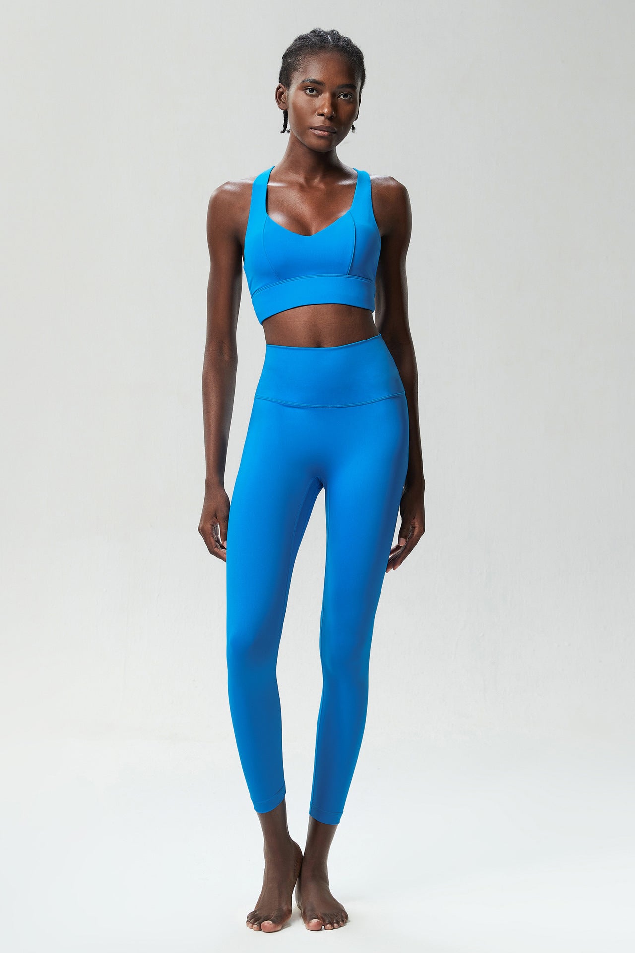 Tight Lycra Fitness Yoga Wear Suit Women Running Sports Nude Feel Quick Drying Two Piece Suit Undershirt