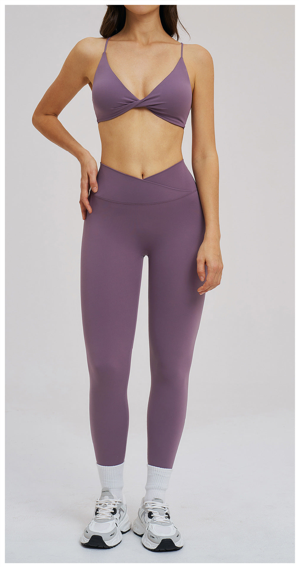 Yoga Brushed Thin Belt Beauty Back Body Hugging Outdoor Running Exercise Sports Two Piece Sets