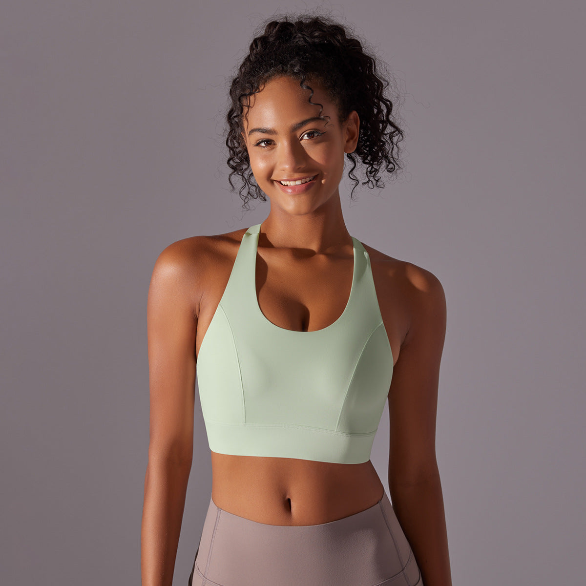 High Strength Sports Underwear One Piece Chest Pad Seamless Hook Eye Closure Yoga Vest Shockproof Push up Beauty Back Yoga Bra