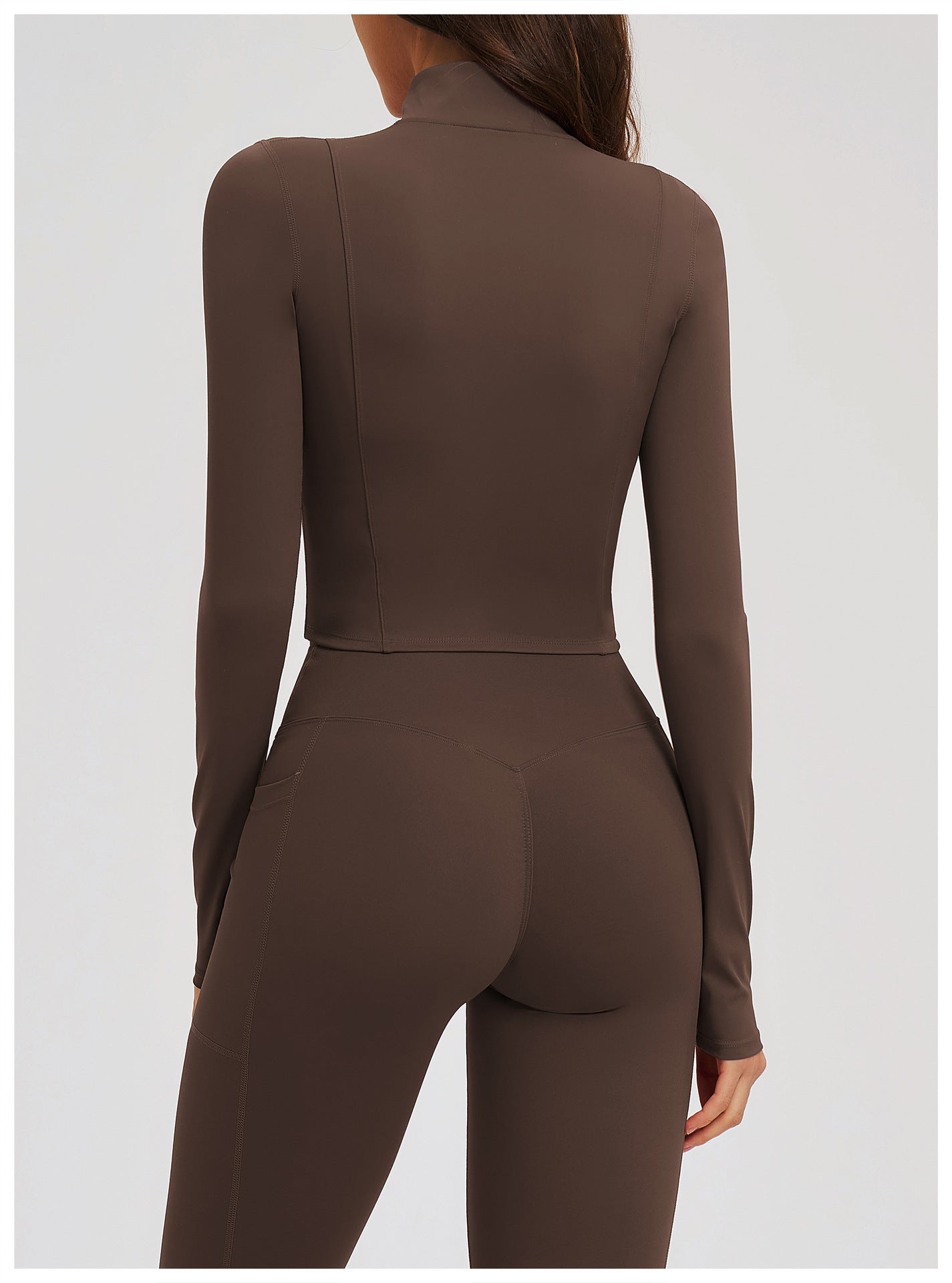 Nude Feel Yoga Jacket Stand Collar Zipper Skinny Jacket Outdoor Running Sports Casual Top