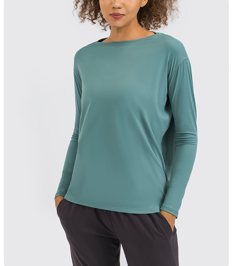 Arrival Double Sided Nude Feel Loose Long Sleeved Women Slim Fit Breathable Simple Women Training Fitness Yoga Wear
