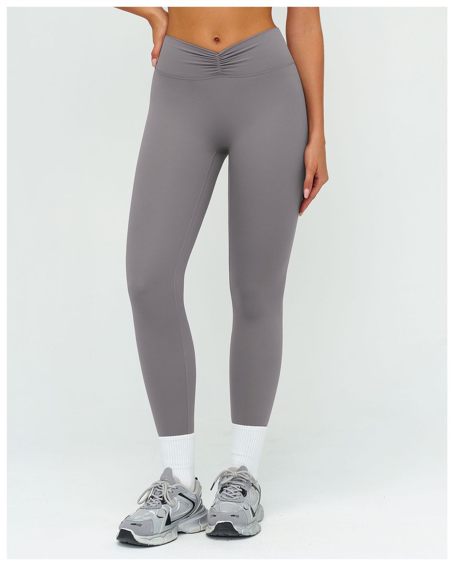 Yoga Trousers Brushed High Waist Pleated Tight Trousers Outdoor Sports Running Fitness Pants