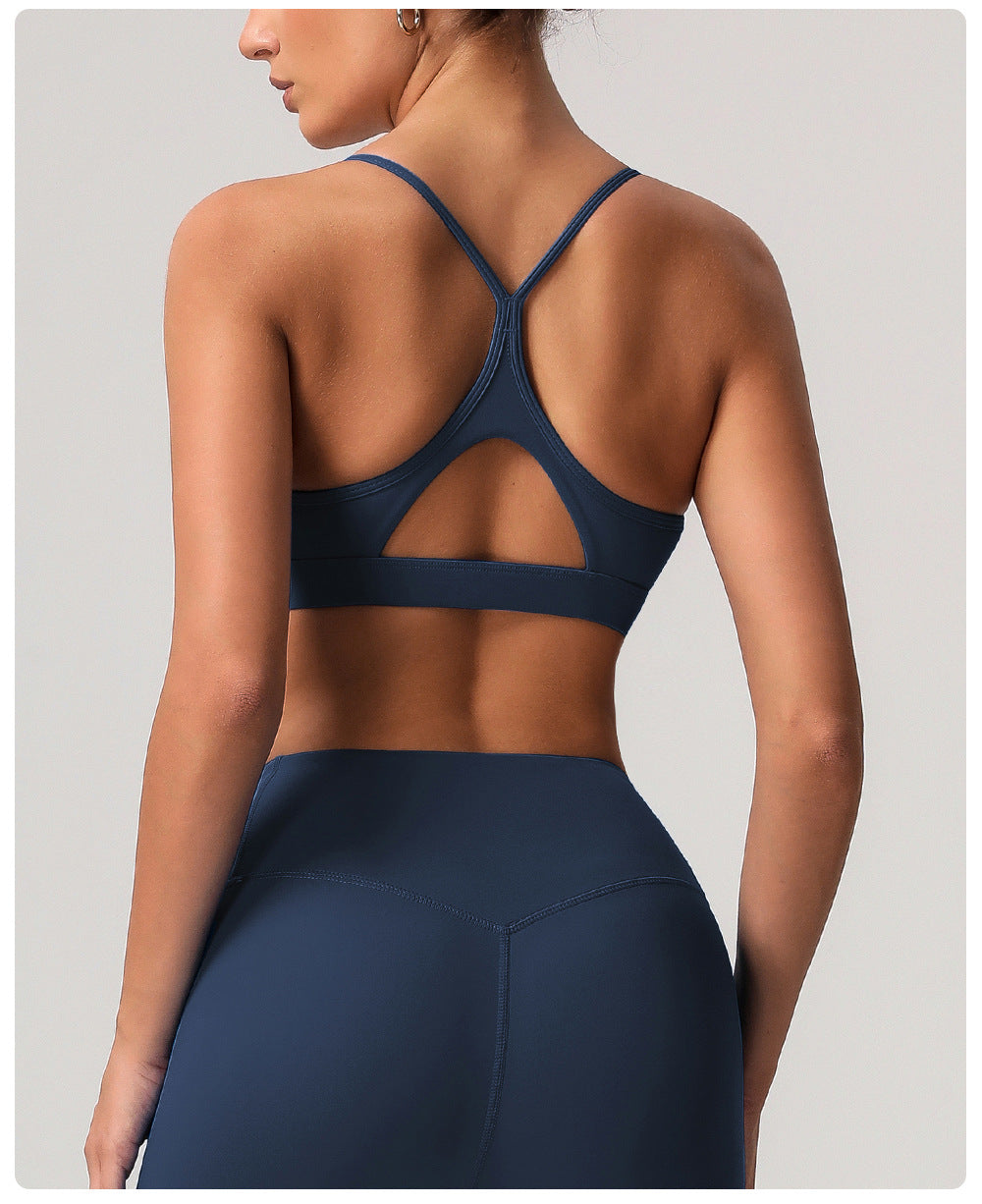 Nude Feel Quick Drying Push up Beauty Back Yoga Bra Shockproof Sports Underwear Running Workout Vest Detachable with Pad