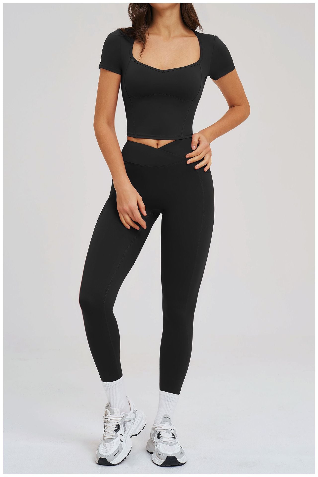 Spring Yoga Suit Tight Nude Feel Casual Set Outdoor Running Workout Exercise Outfit