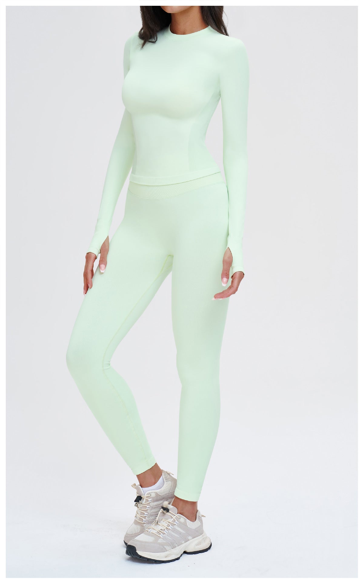 Women Seamless Yoga Long Sleeve round Neck Tight Comfortable Exercise Yoga Clothes Outdoor Running Workout T shirt