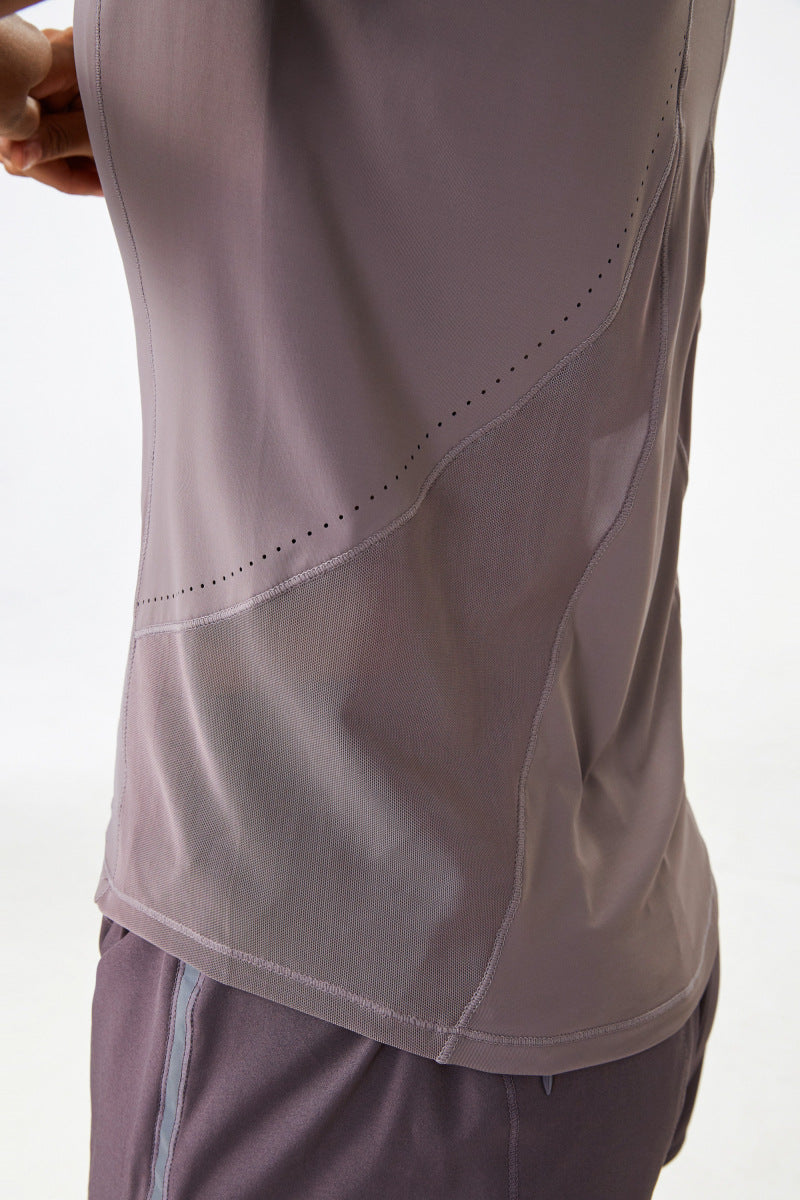 Yoga Clothing Top Nude Feel Sports Top Women Beauty Back Loose Fitness Top Running T shirt