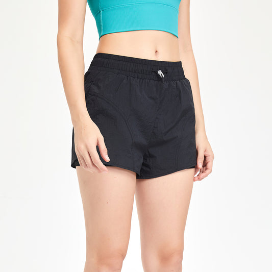Faux Two-Piece Sports Shorts for Women High Waist Drawstring Anti-Exposure Training Fitness Running Yoga Clothes Thin Track Pants Summer