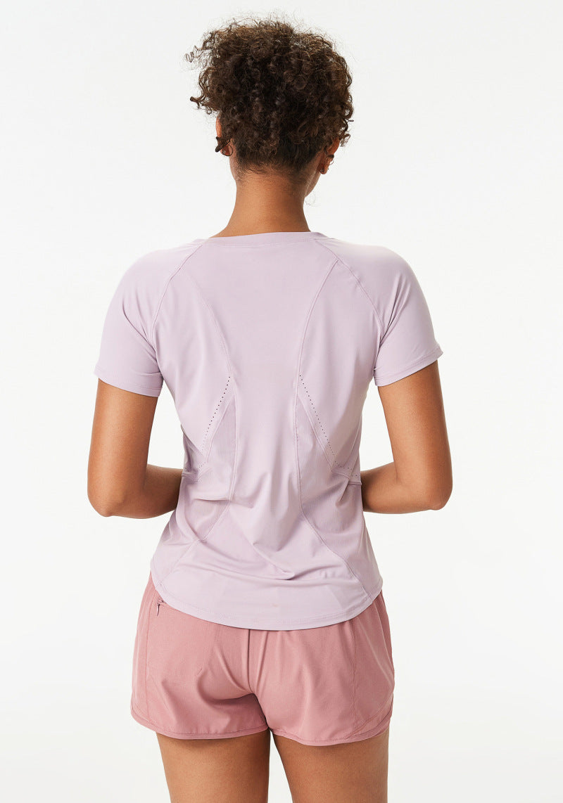 Yoga Clothing Top Nude Feel Sports Top Women Beauty Back Loose Fitness Top Running T shirt