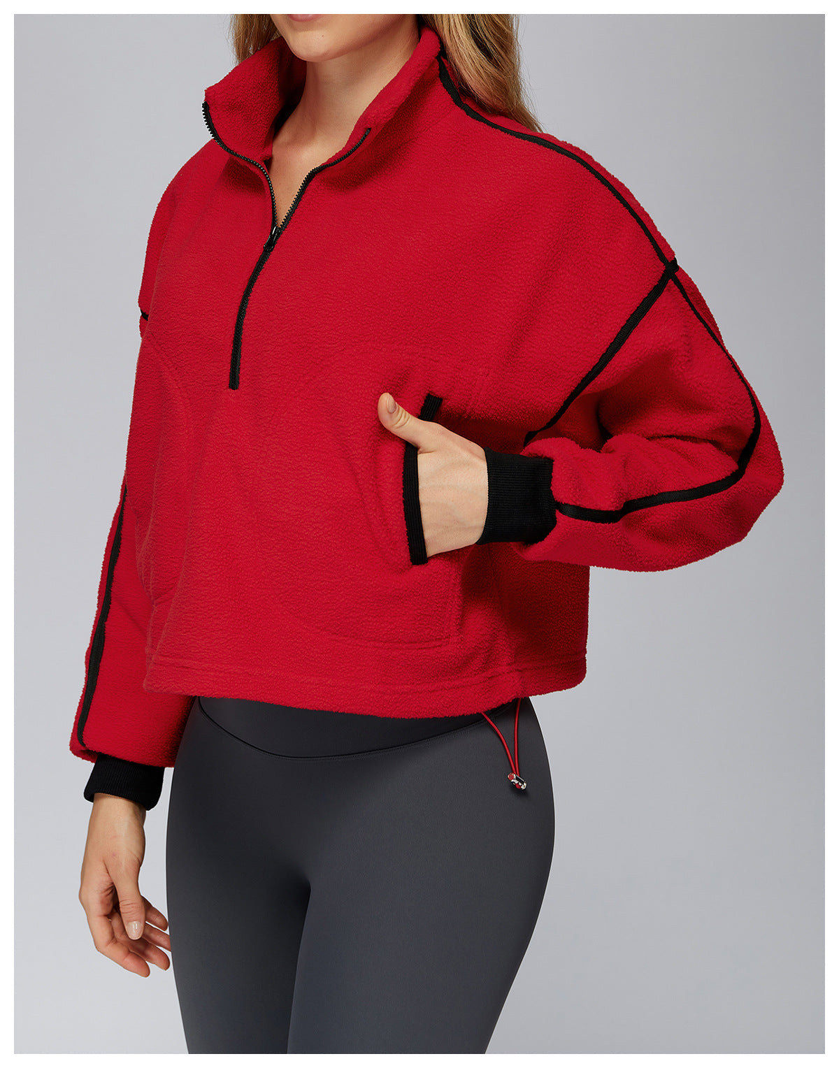Fall Winter Coat Stand Collar Windproof Warm Polar Fleece Jacket Women Running Velvet Sport Coat