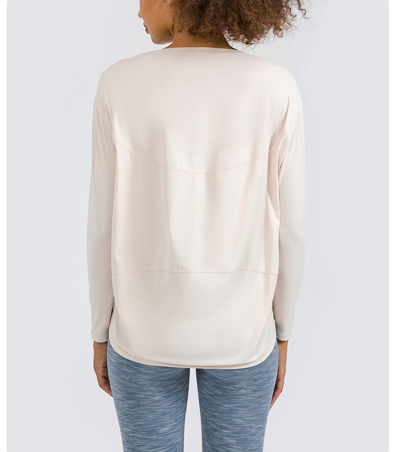 Arrival Double Sided Nude Feel Loose Long Sleeved Women Slim Fit Breathable Simple Women Training Fitness Yoga Wear