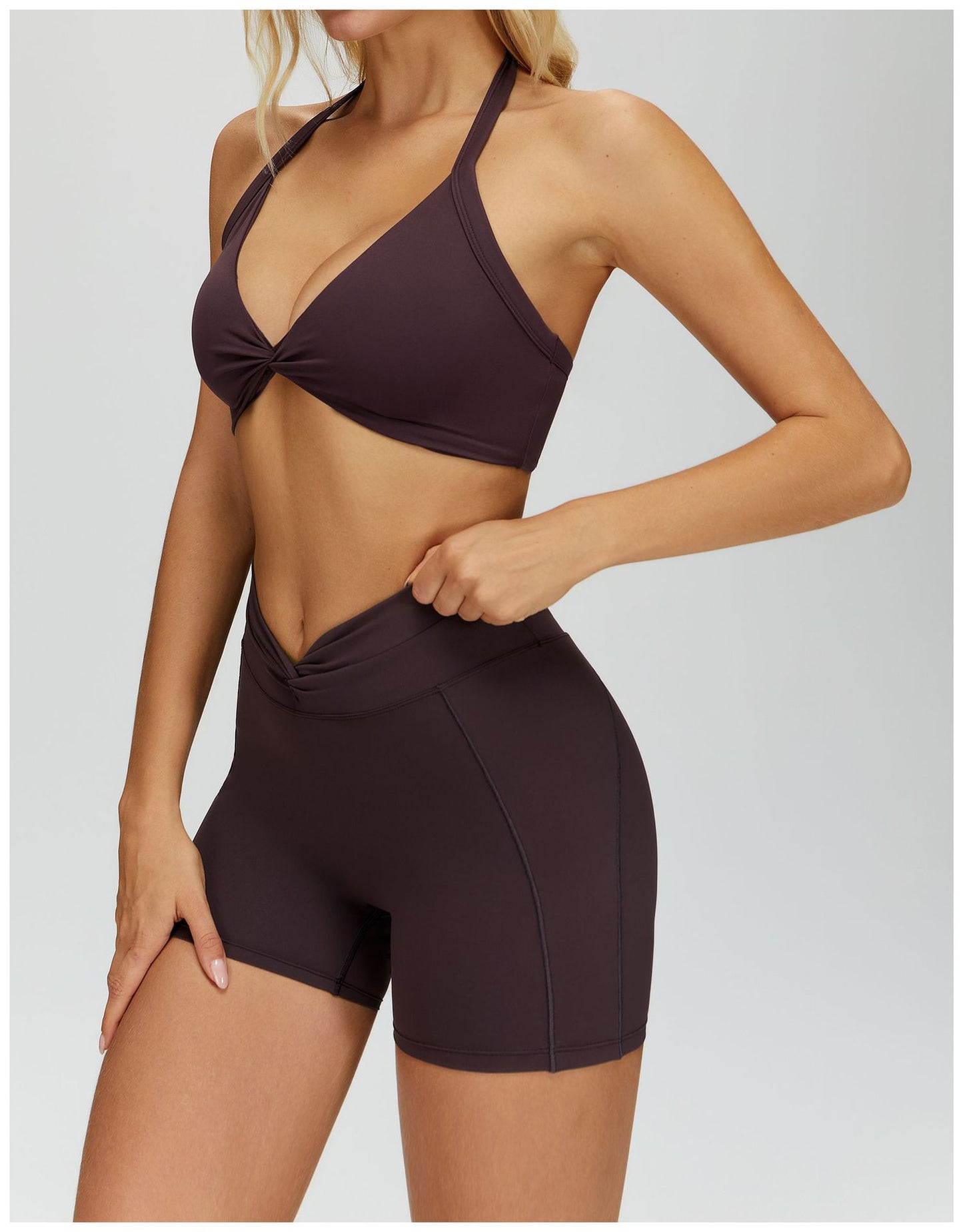 Nude Feel Halter Yoga Bra Generous Beauty Back Skinny Sports Bra Running Workout Underwear