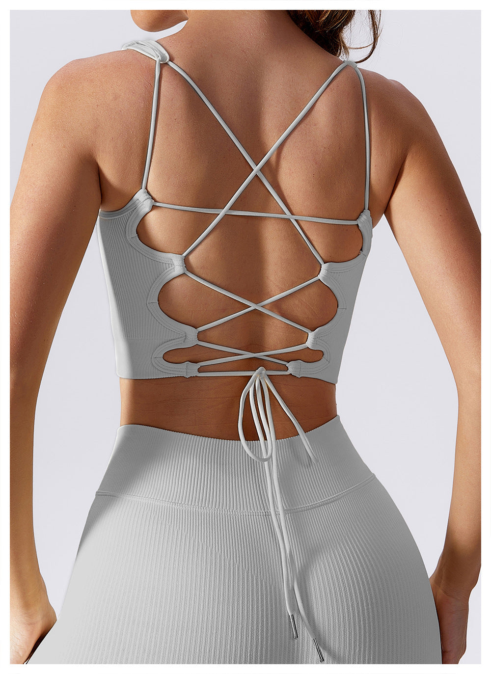 Sollinarry Summer Seamless Beauty Back Yoga Vest Quick Drying Sports Underwear Training Morning Running Fitness Yoga Wear Top Crisscross