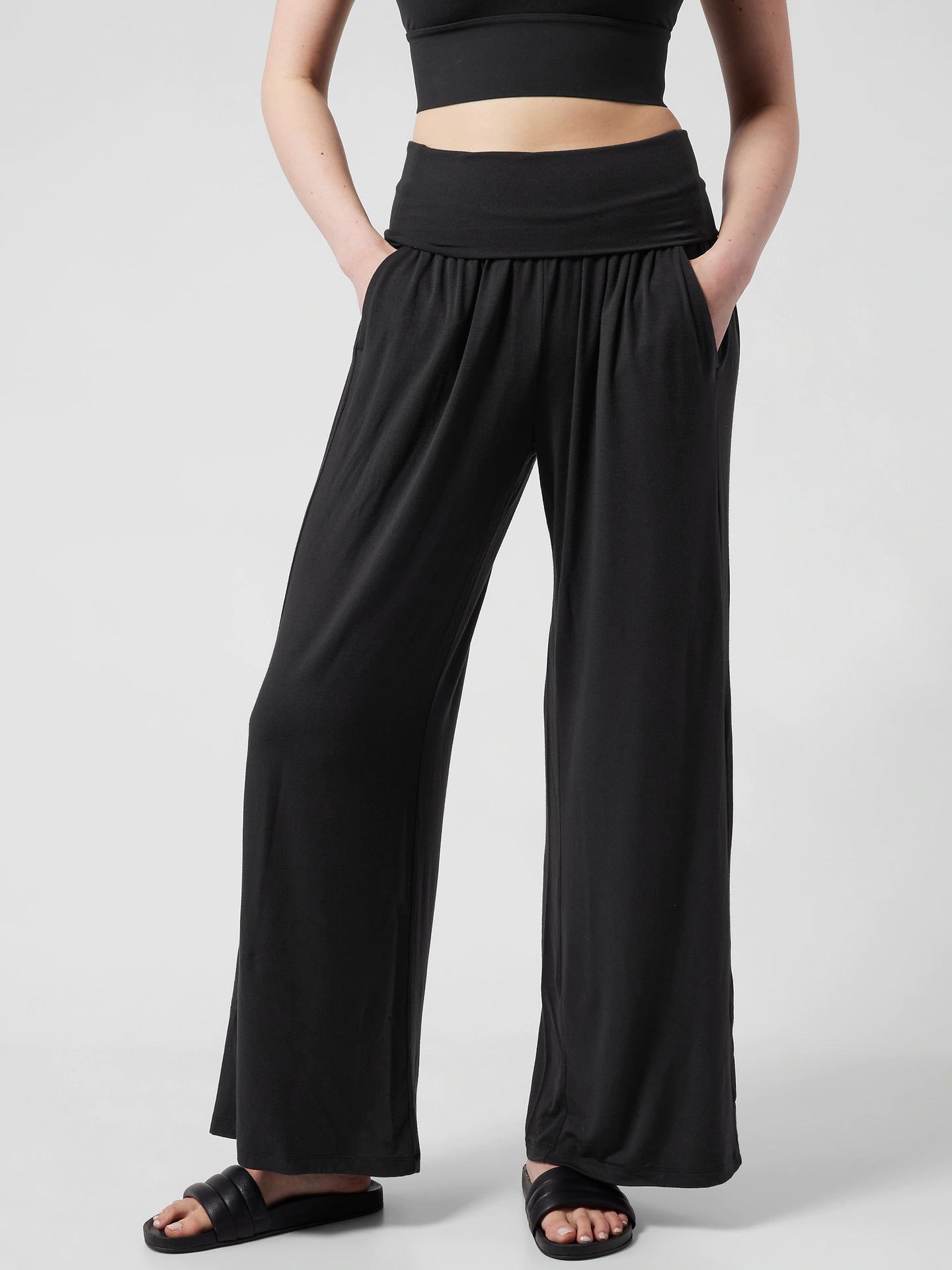 Sports Loose Straight Solid Color Yoga Multi Color Running Casual Slimming Sports Wide Leg Pants