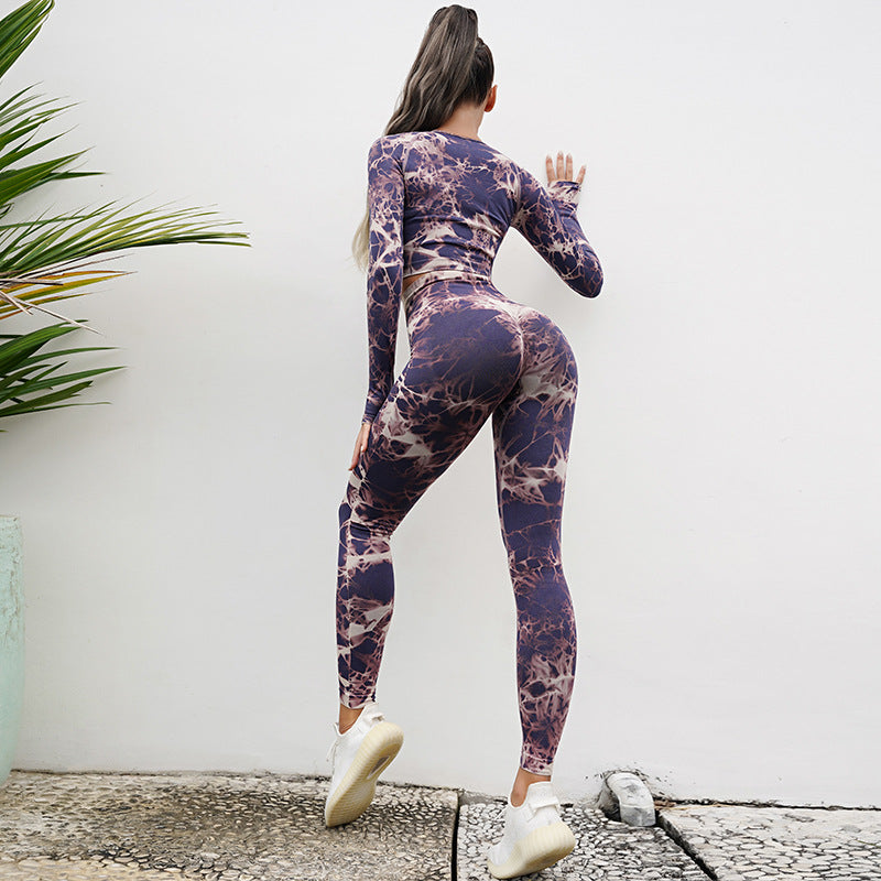 Black and Purple Long Sleeve Trousers Suit
