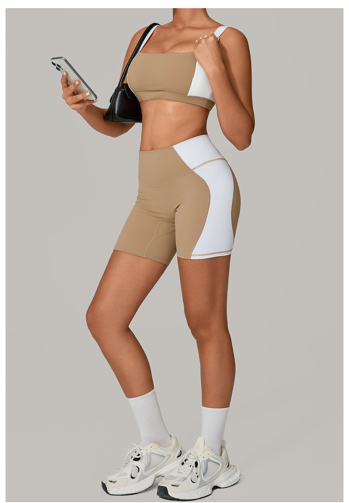 Autumn Sand Backless Yoga Clothes Color Matching Tight Quick Drying Fitness Clothes Medium Tenacity Sports