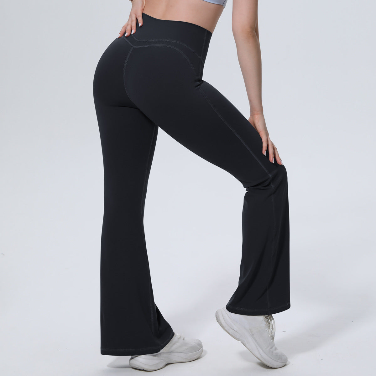 Classic Solid Color Skin-Friendly Bell Bottom Pants Yoga Pants Slim Fit Hip High Waist Elastic Training Wide Leg Pants Fitness Pants