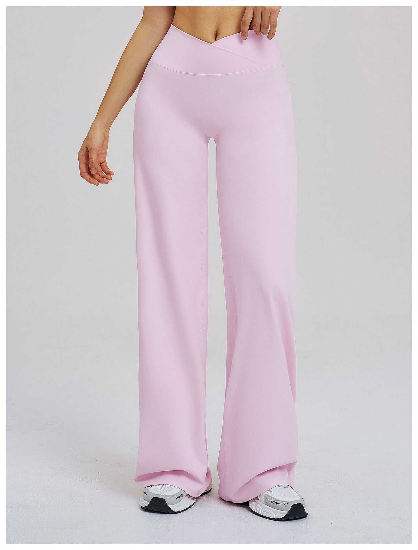 Brushed Casual Wide Leg Pants Cross Waist Brushed Loose Pants Outdoor Running Sports Wide Leg Pants