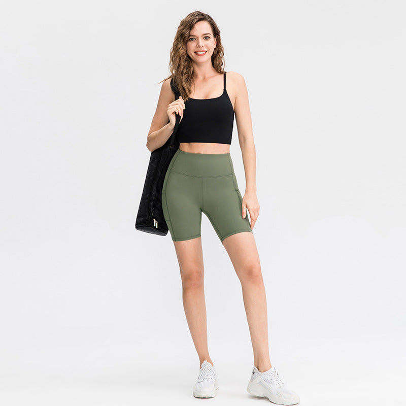 High Waist Pocket Yoga Shorts for Women