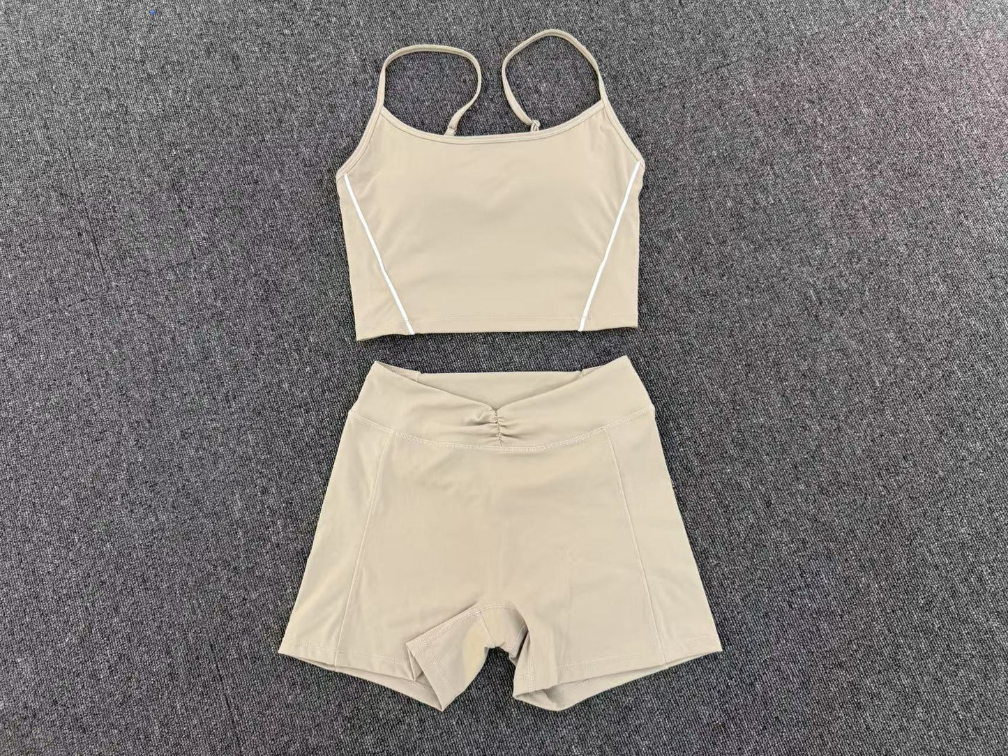 Nude Feel Tight Back Yoga Belly Contracting Hip Lifting Outdoor Running Sports Set