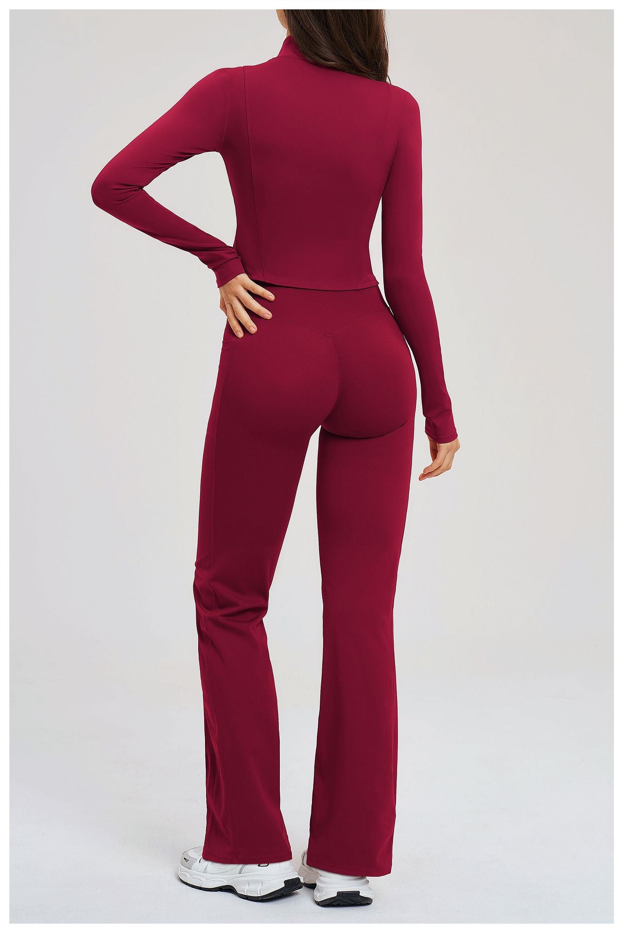 Sports Workout Clothes Naked Women Sense Zipper Casual Outdoor Fitness Running Sports Two Piece Sets