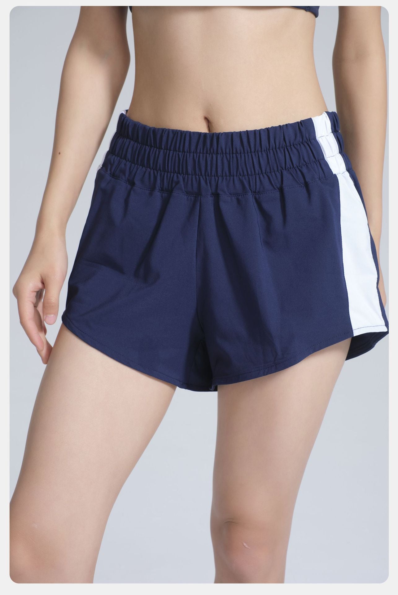 High Waist Belly Contracting Sports Shorts Women Summer Back Waist Pocket Running Workout Cropped Pants Loose Casual Breathable Yoga Pants