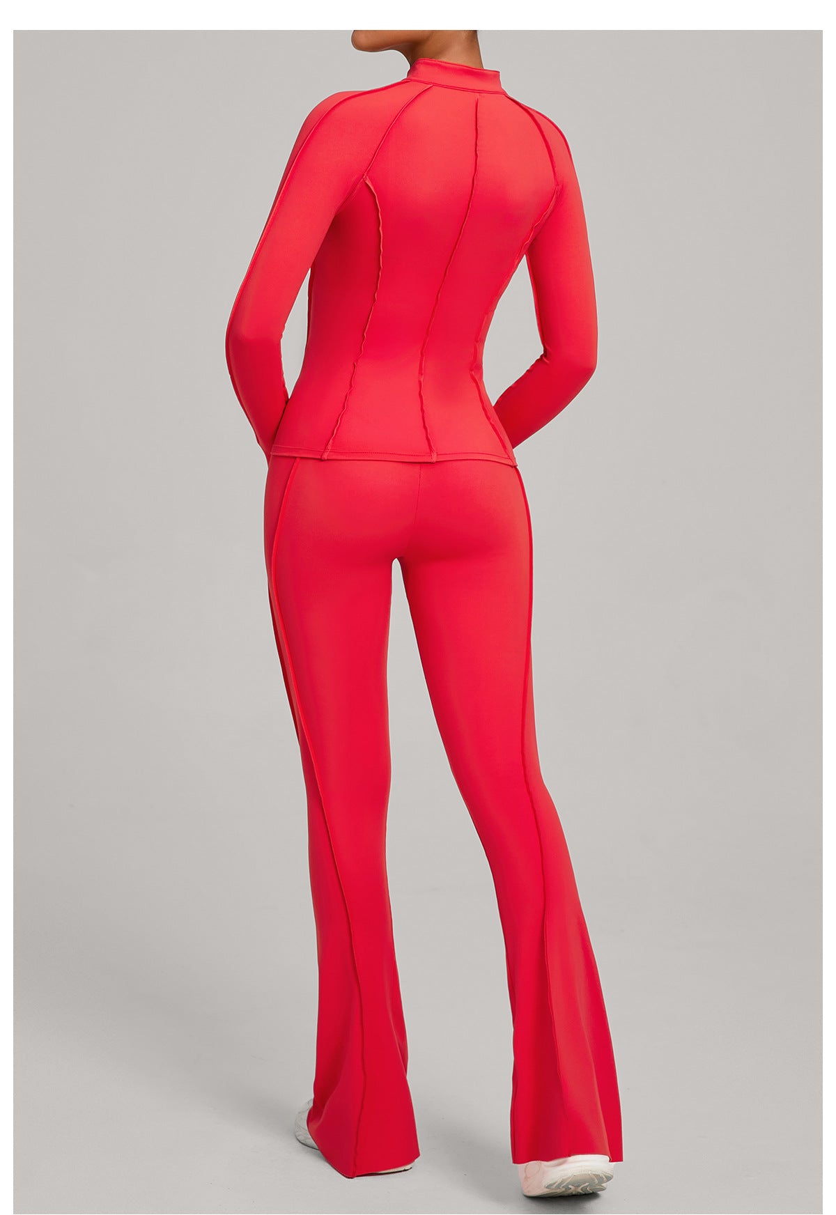 Autumn Sand Three Dimensional Stitching Yoga Clothes Autumn Winter Zipper Long Sleeved Fitness Running Fitness Sportswear Two Piece Set
