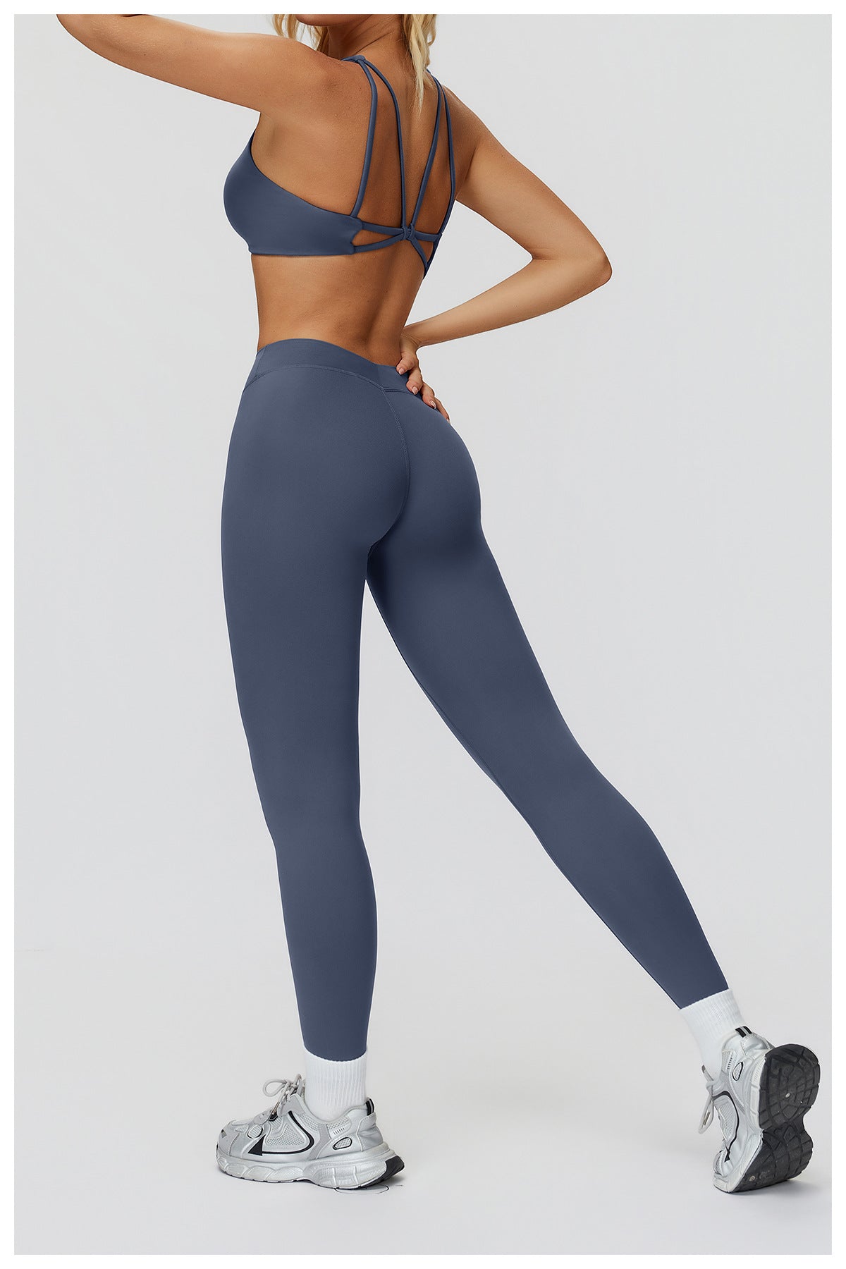 Brushed Yoga Pants High Waist Tight V Shaped Back Waist Sports Trousers Outdoor Running Cycling Workout Clothes