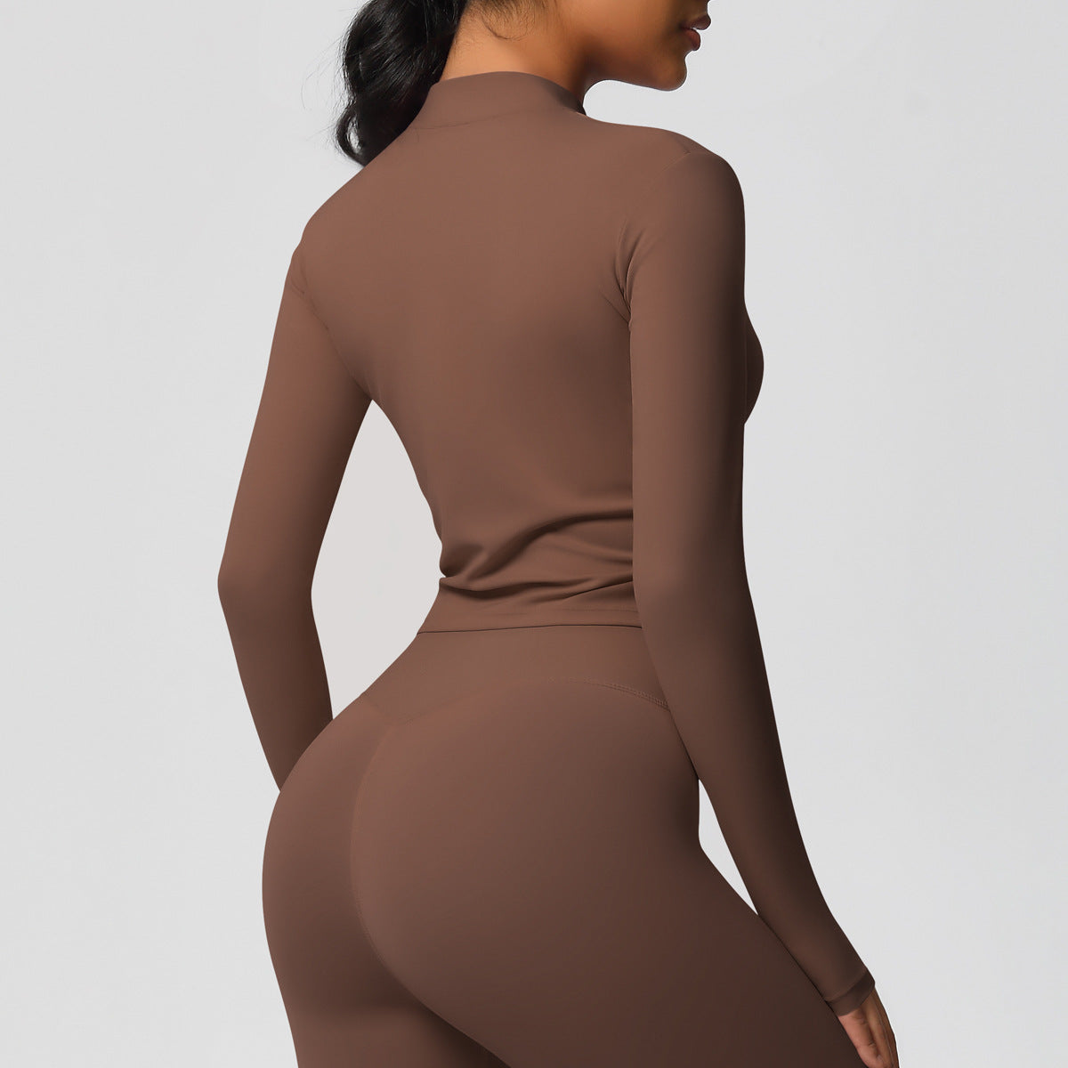 Nude Feel Sports Jacket Women Tight Training Workout Clothes Stand Collar Zipper Cardigan Nude Feel Yoga Clothes