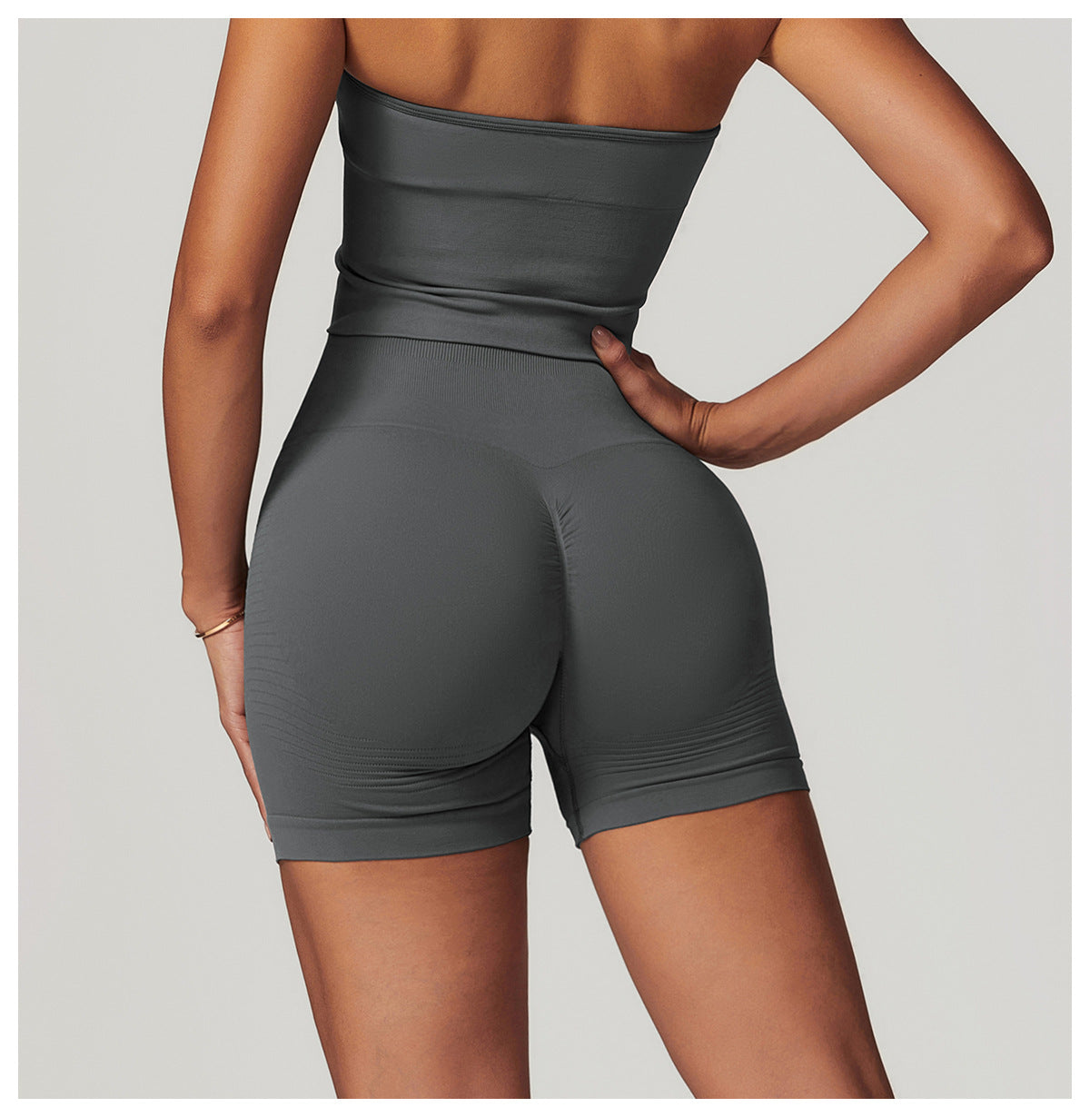 Sollinarry Seamless Tight High Waist Yoga Shorts Peach Hip Women Hip Lifting Fitness Shorts Outdoor Running Shorts