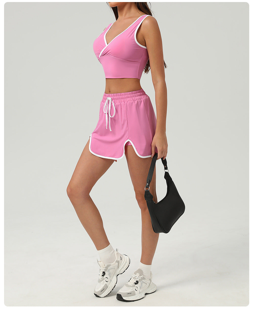 Summer Sports Casual Suit Running Exercise Vest Short Skirt Golf Suit Badminton Tennis Women